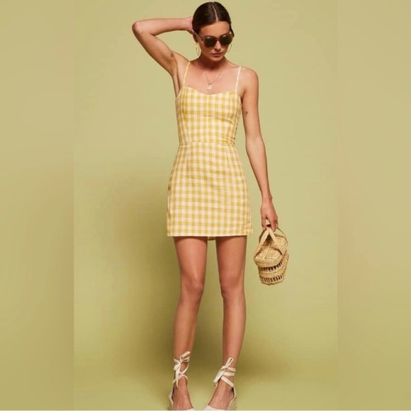 Reformation Dresses & Skirts - Reformation Yellow and White Plaid Sundress